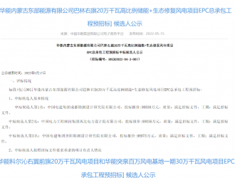 約31.7億！華能3個(gè)風(fēng)電項(xiàng)目公布中標(biāo)候選人